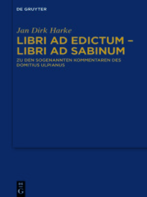 cover image of Libri ad edictum – libri ad Sabinum